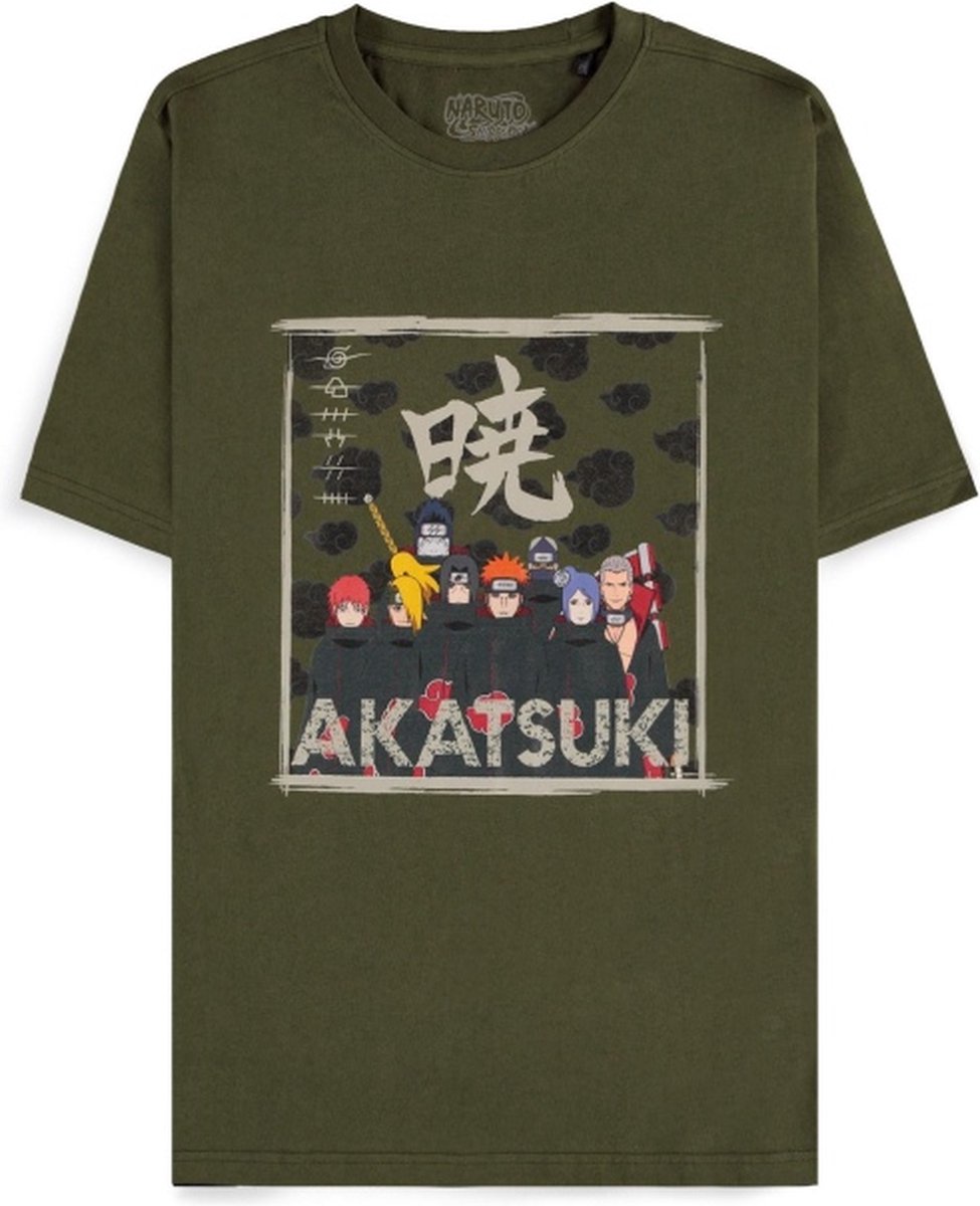 Naruto Akatsuki Clan T-shirt groen L - Katoen - Anime, Fan merch, Film, TV-series