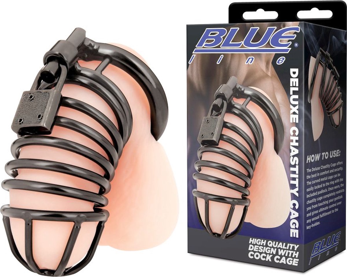 Goedkoopste Blueline - Deluxe Chastity Cage Kuisheidskooi - Zwart