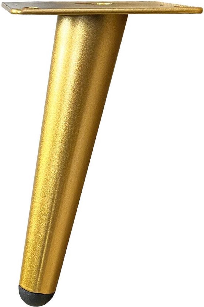 FLE - Stalen schuine meubelpoot goud conisch ø 3,5 cm / 2 cm en hoogte 15 cm