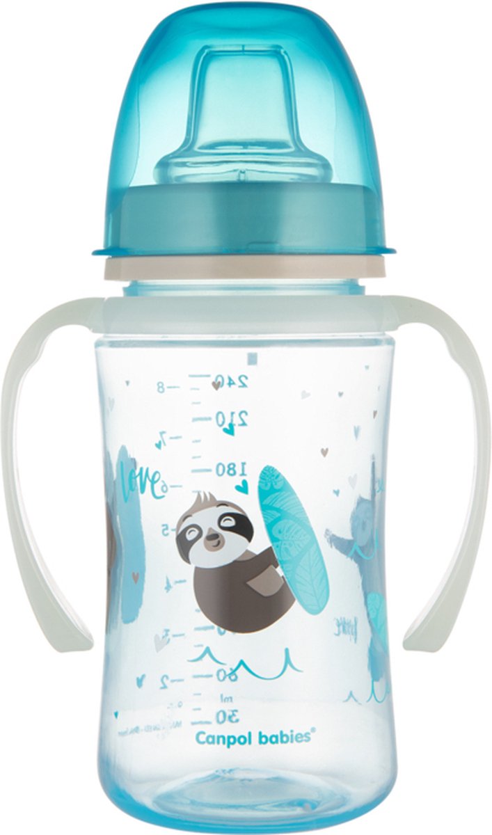 Goedkoopste Canpol Babies | EasyStart | Siliconen Trainingsbeker | 240ml | PP | EXOTISCHE DIEREN | blauw 6 m