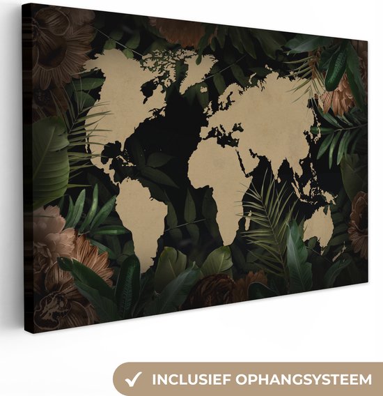 Canvaskunst Moderne Groene Tropische Plant Bladeren Poster Nordic Groene Plant Muur Foto Kinderkamer Groot Schilderij 30x42cmx3 Frameloos