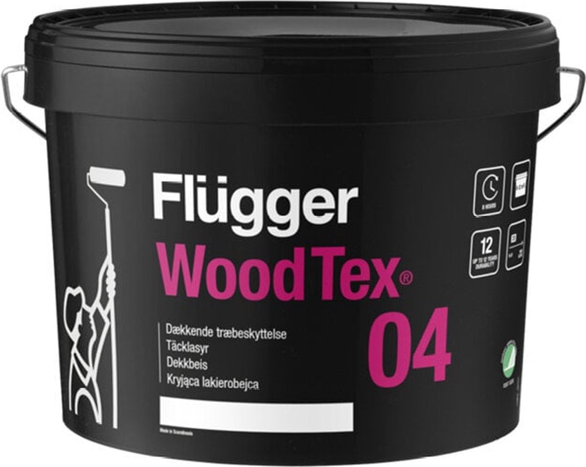 Flügger Wood Tex 04 Black 10 Liter