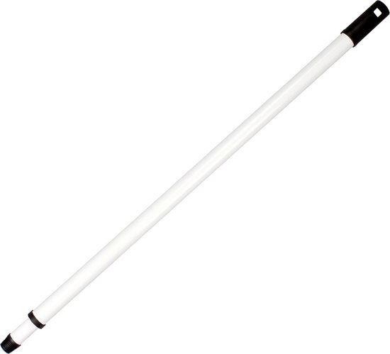 Houten binnenbezem synthetisch 29 cm inclusief metalen telescoopsteel wit/grijs 80 - 130 cm - Zachte kamerbezems van Sorbo — afbeelding 2