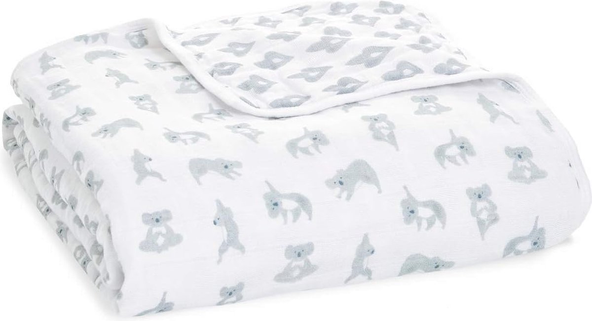 Image of 100% katoenen mousseline droomdeken 120 x 120 cm - Ideaal voor pasgeborenen en peuters, perfect voor babykamer en wieg, cadeau idee