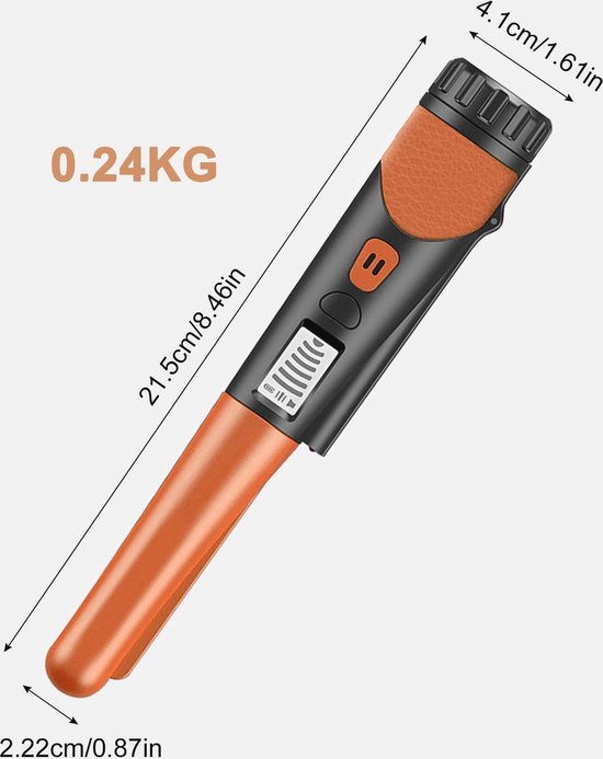 Pointeur Détecteur De Métaux 360° Haute Sensibilité – Pinpointer Étanche IP66, Alarme Audio/Vibration