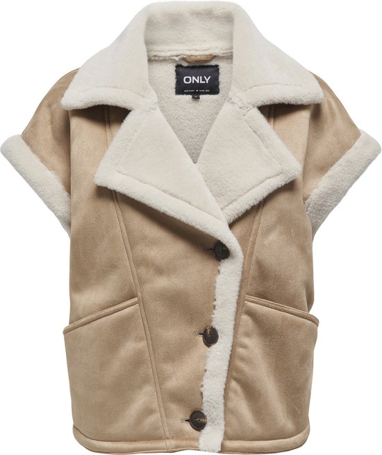 Foto: Only onlrosalique bonded waistcoat otw dames gilet tannin pumice stone