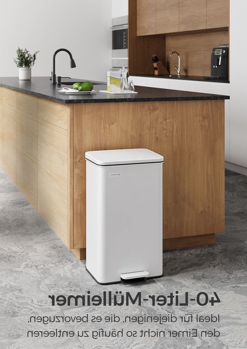 Songmics LTB540A02 Keukenafvalemmer, 40 liter, grote