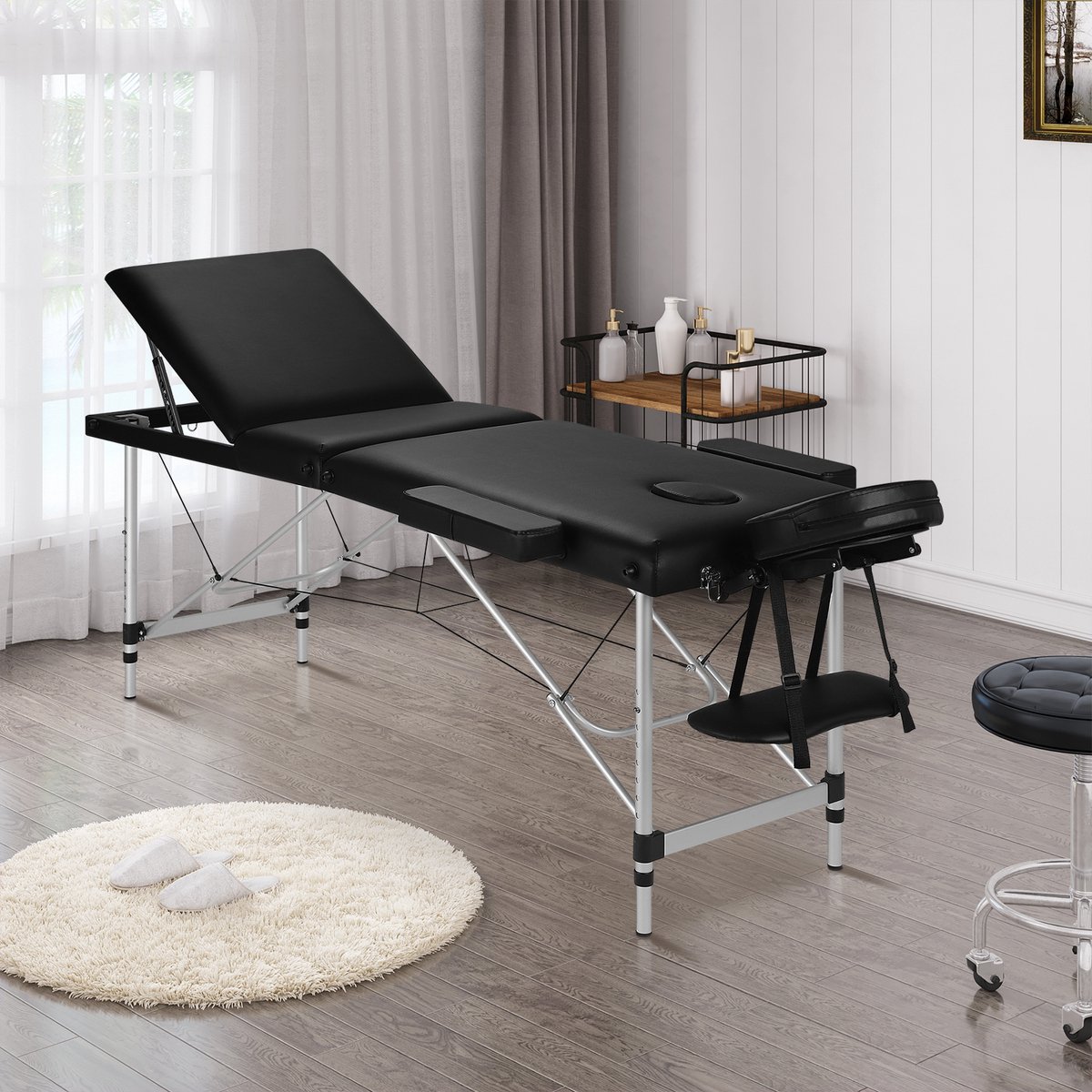 Goedkoopste Seastone - Mobiele Aluminium Massagetafel - 3 Zones - behandeltafel - 8 niveau verstelbaar - behandelbank – incl. opbergtas – Opvouwbaar