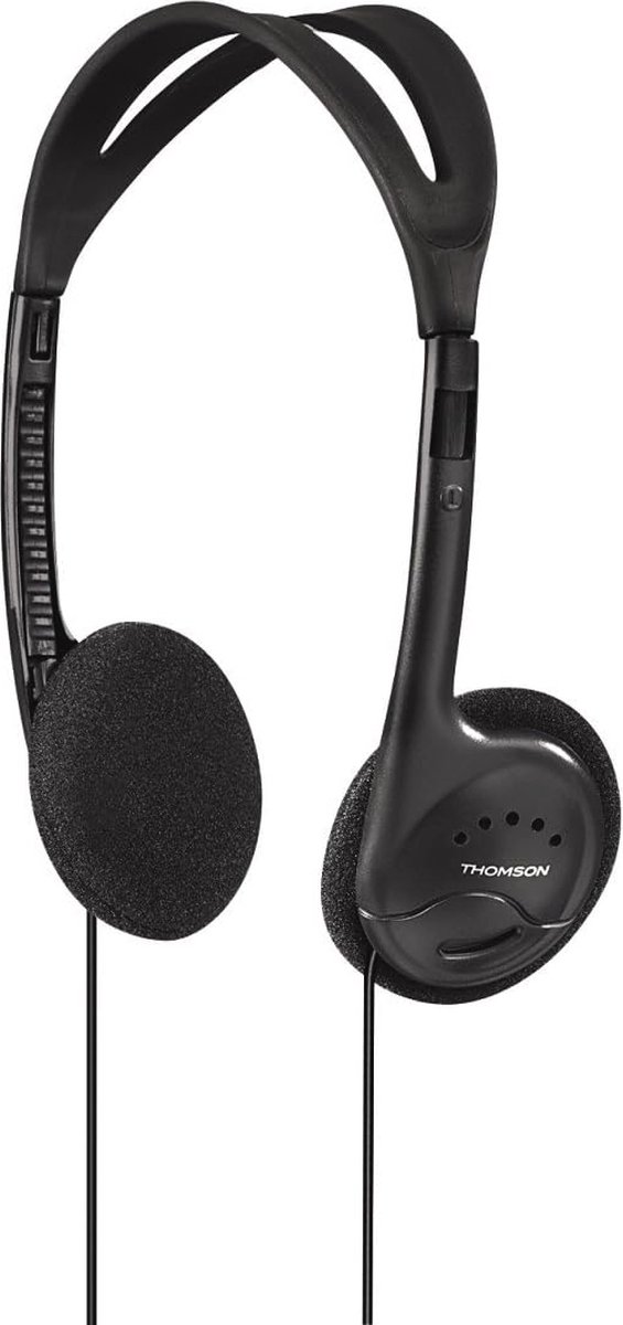 Lichte bekabelde hoofdtelefoon met on-ear design, 27 mm luidspreker, 95 dB en 1,2 m kabel