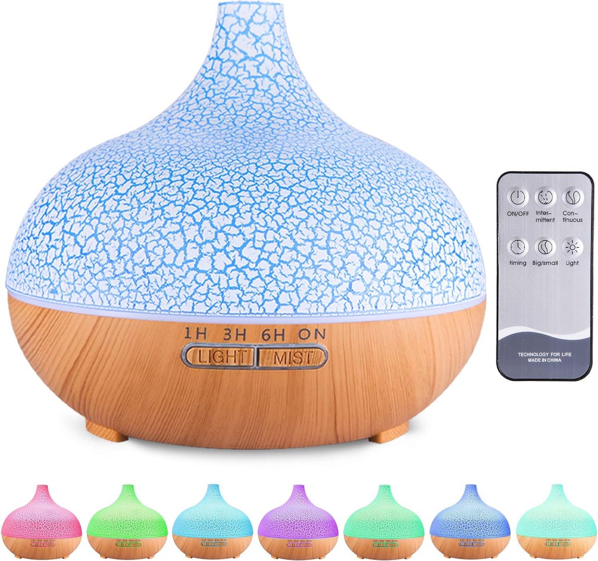 Aromadiffuser 550 ml - Ultrastille Luchtbevochtiger voor Aromatherapie - 7 Kleuren LED en Automatische Uitschakeling
