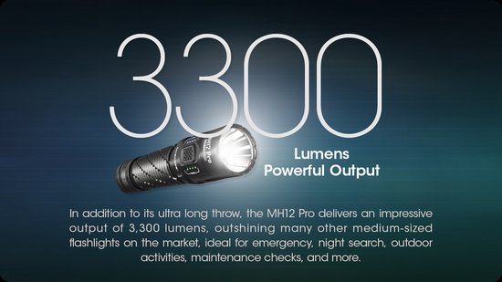 Nitecore Lampe de poche tactique Nitecore Mh12 Pro - Noir