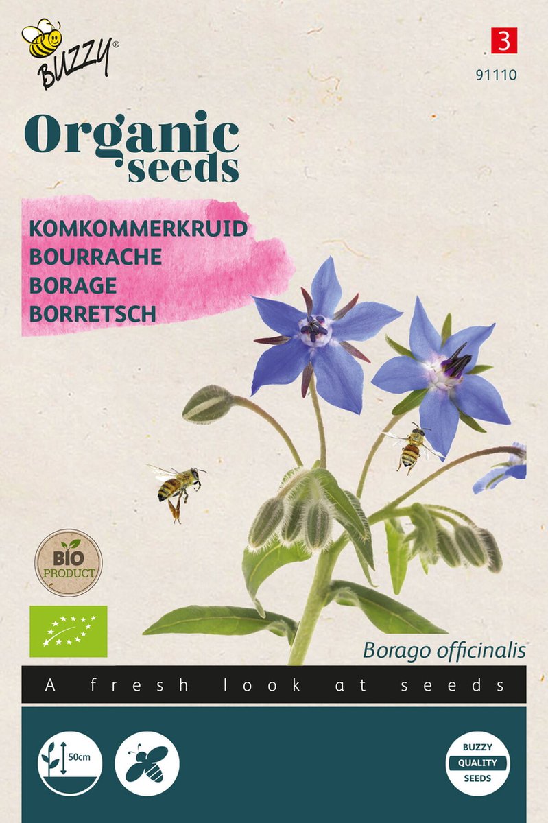 Buzzy Organic Komkommerkruid (BIO) - Biologisch Kruidenzaad