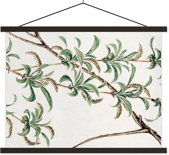 Porte-affiche avec affiche - Affiche scolaire - Japonais - Jungle - Vintage - 40x30 cm - Lattes noires