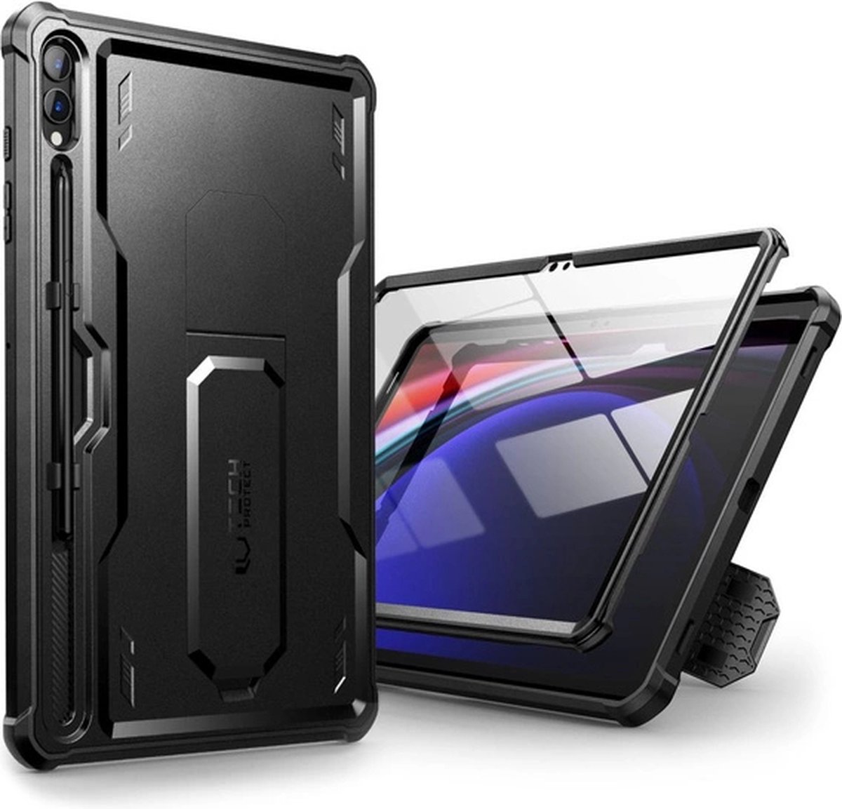 Tech-Protect - Tablet hoes geschikt voor Samsung Galaxy Tab S9 Plus - Met Pencil Houder - Kevlar Pro Case - Zwart