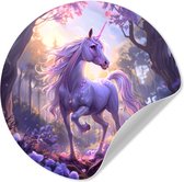 WallCircle® - Cercle de papier peint 30x30 cm - Stickers muraux Licorne - Violet - Conte de fée - Animal Fantasy - Cercle mural chambre ado - Décoration chambre - Accessoires chambre ado - Cercle mural chambre jeunesse