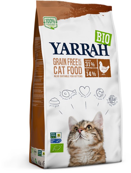 Yarrah Bio Kattenvoer Graanvrij Kip - Vis 10 kg