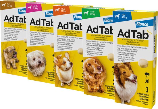 Adtab Kauwtablet Voor Honden 3 stuks - Anti vlooien en tekenmiddel -