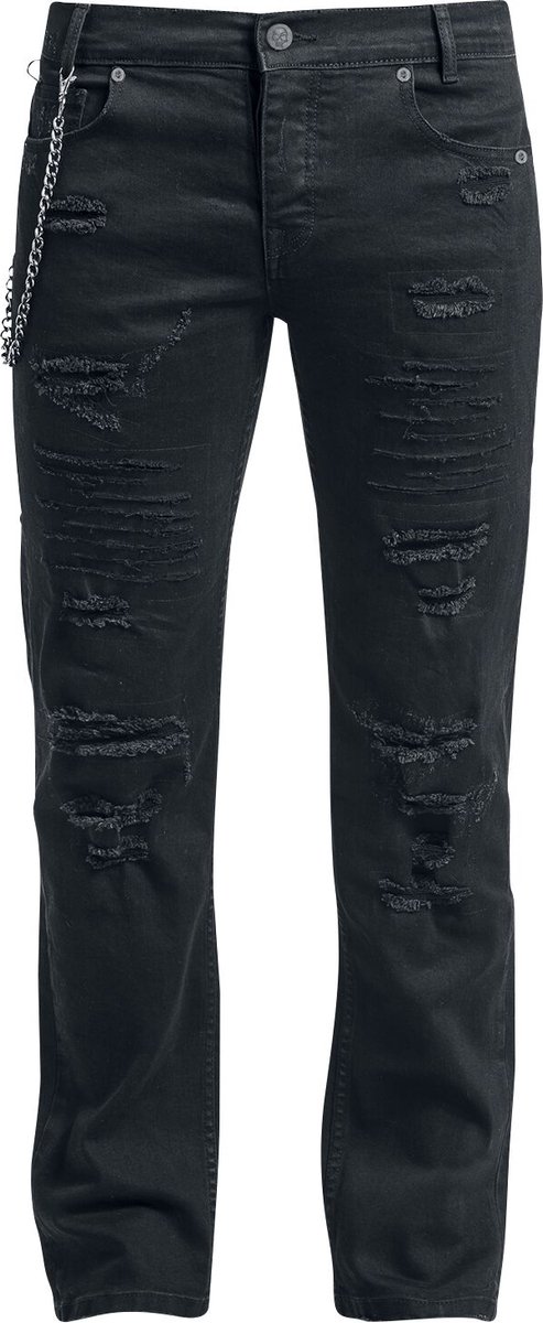 Rock Rebel by EMP Zwarte destroyed jeans met ketting - Heren - W30L32