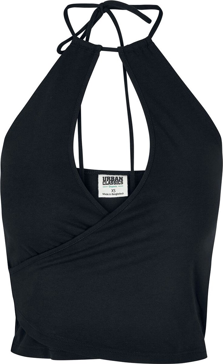 Urban Classics Wrap halternek Dames Top – L Zwart