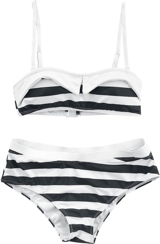 Pussy Deluxe Big Party Stripes Bikini Bikini Set Zwart wit XS Bol