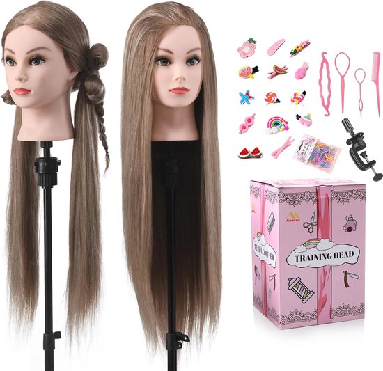 Götz 1192054 Hair Piece Red Hair and Brown Eyes - 28 cm High Hairdressing and Makeup Head in 57 Piece Set - Suitable for Girls from 3 Years