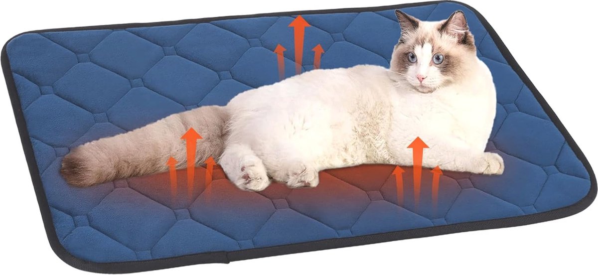 Zelfverwarmende Deken voor Huisdieren - Ultra Warm en Wasbaar, 75 x 50 cm - Ideaal voor Katten en Honden