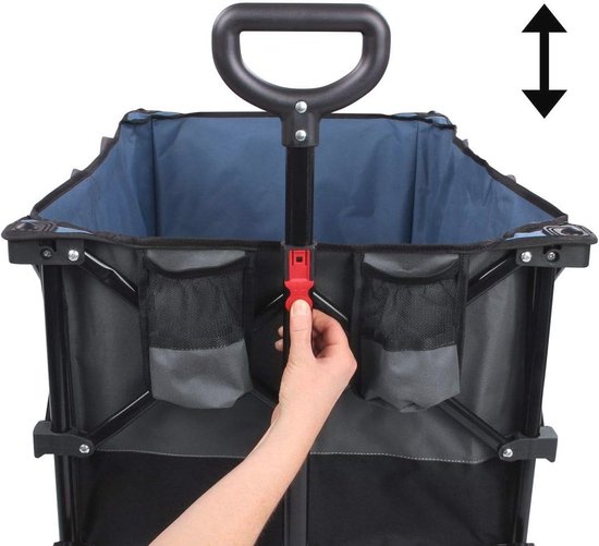 Opvouwbare Trolley XXL - Bolderkar met 2 Bekerhouders en 10cm Banden van LifeGoods — afbeelding 4