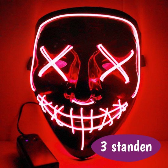 Horror Masker - LED Verlichting 3 Standen - Verkleedkleding - Halloween Masker