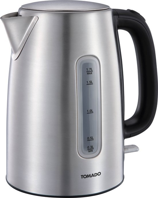 Tomado TWK1709S - RVS Waterkoker - 1,7 liter inhoud - 2200W - Kalkfilter - Waterniveau indicator