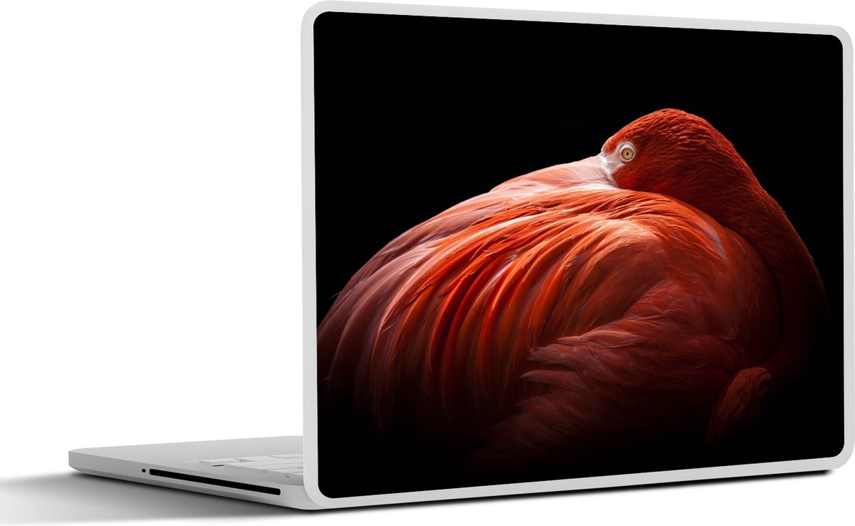 Laptop sticker - 13.3 inch - Flamingo - Veren - Roze - 31x22,5cm - Laptopstickers - Laptop skin - Cover
