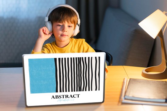Sticker ordinateur portable - 10,1 pouces - Blauw - Zwart - Wit - Design