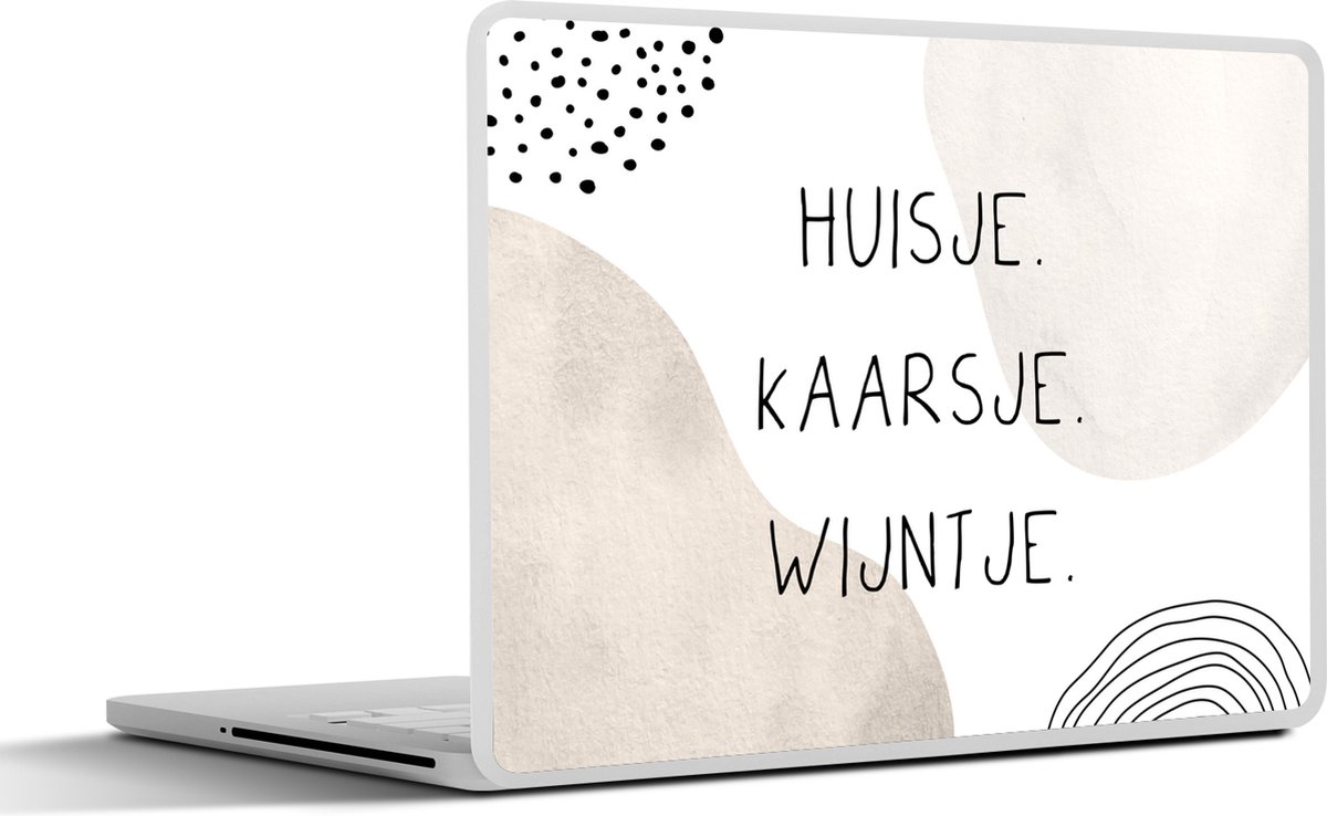 Laptop sticker - 10.1 inch - Wijn - Huis - Quote - 25x18cm - Laptopstickers - Laptop skin - Cover