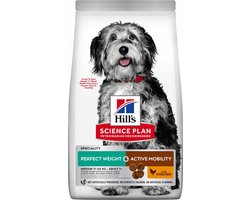 Hill's Science Plan Hondenvoer Adult Perfect Weight & Active Mobility Medium Kip 12 kg