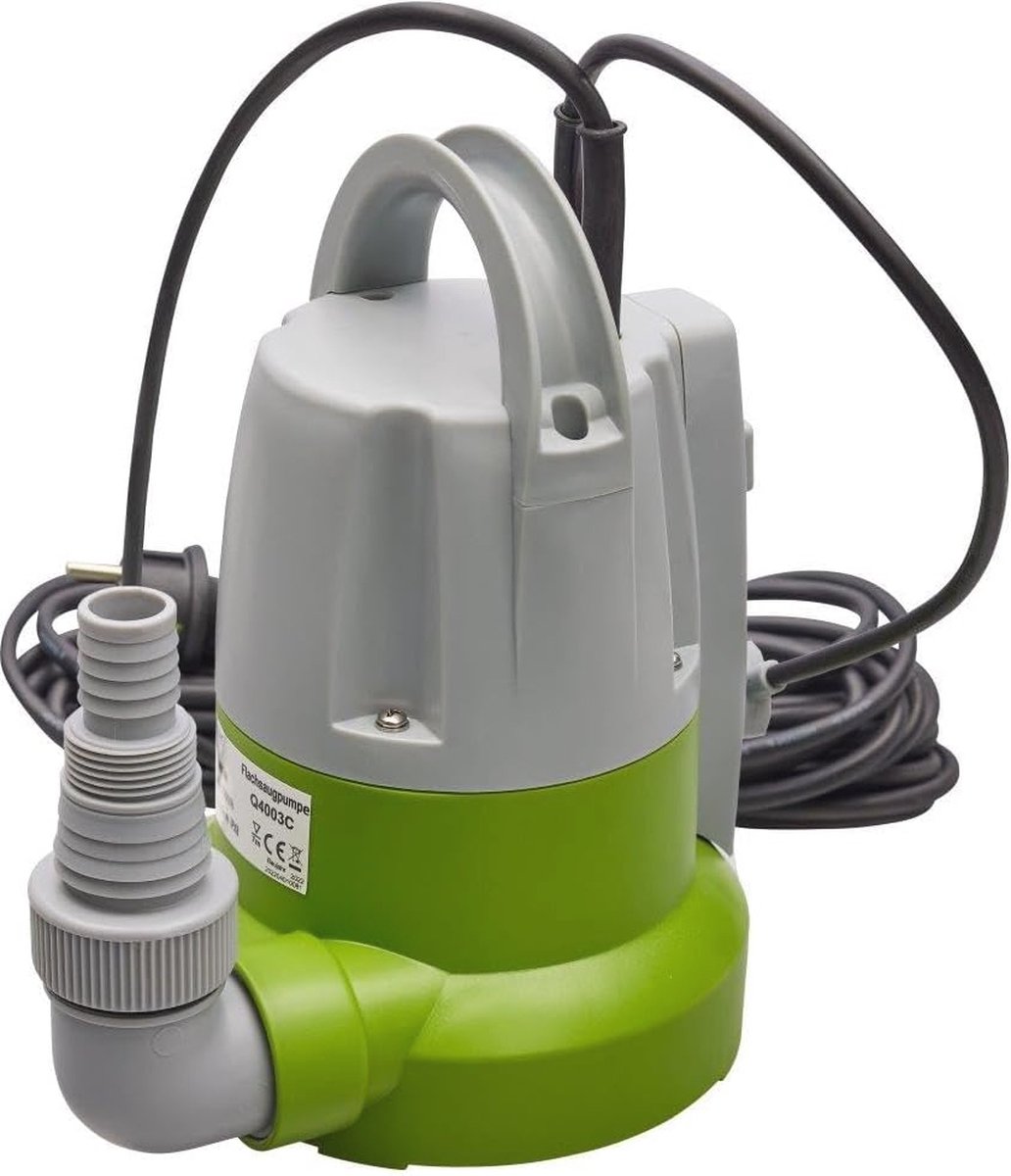 Dompelpomp met vlakzuiging en instelbare inschakelhoogte - 250 Watt, 6000 l/h, 6 m opvoerhoogte