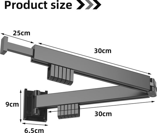 Opvouwbaar Droogrek Aluminiumlegering Multifunctionele Herbruikbare Wandgemonteerde Balkonwasgoed