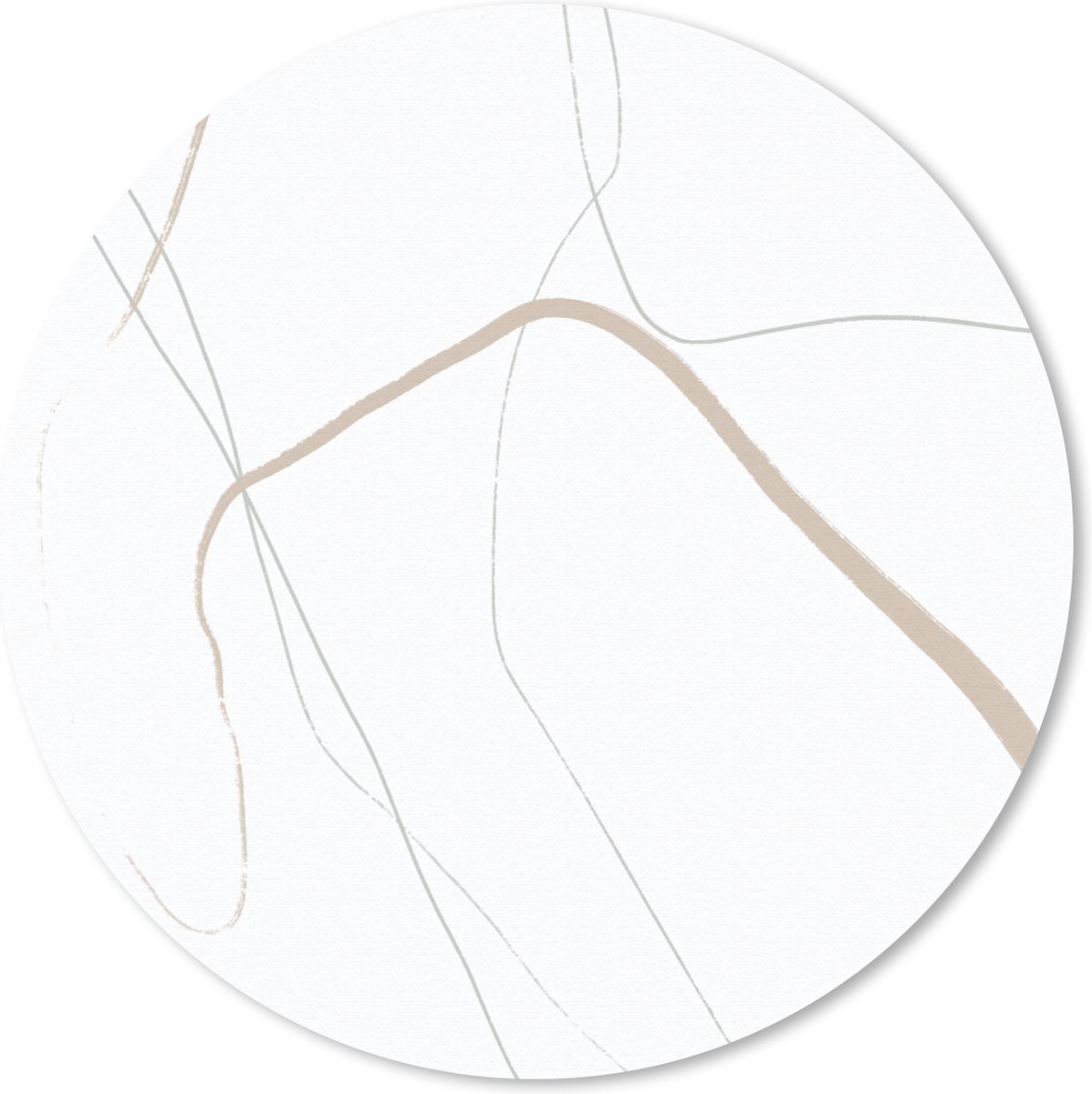 Muismat rond 30x30 cm - Mousepad Abstract - Minimalisme - Line art - Ronde muismatten