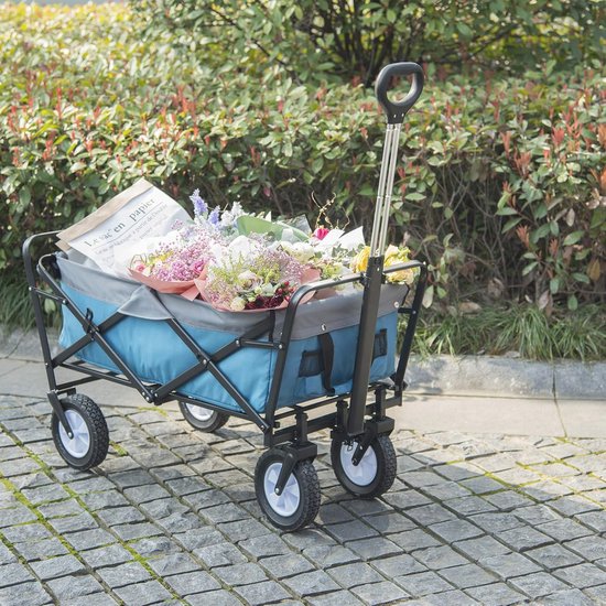 Opvouwbare Bolderkar - Inklapbare Handwagen met Telescoop en Netvakken voor Draagkracht tot 80 kg - Ideaal voor Strand, Boodschappen en Outdoor Activiteiten van LifeGoods — afbeelding 2