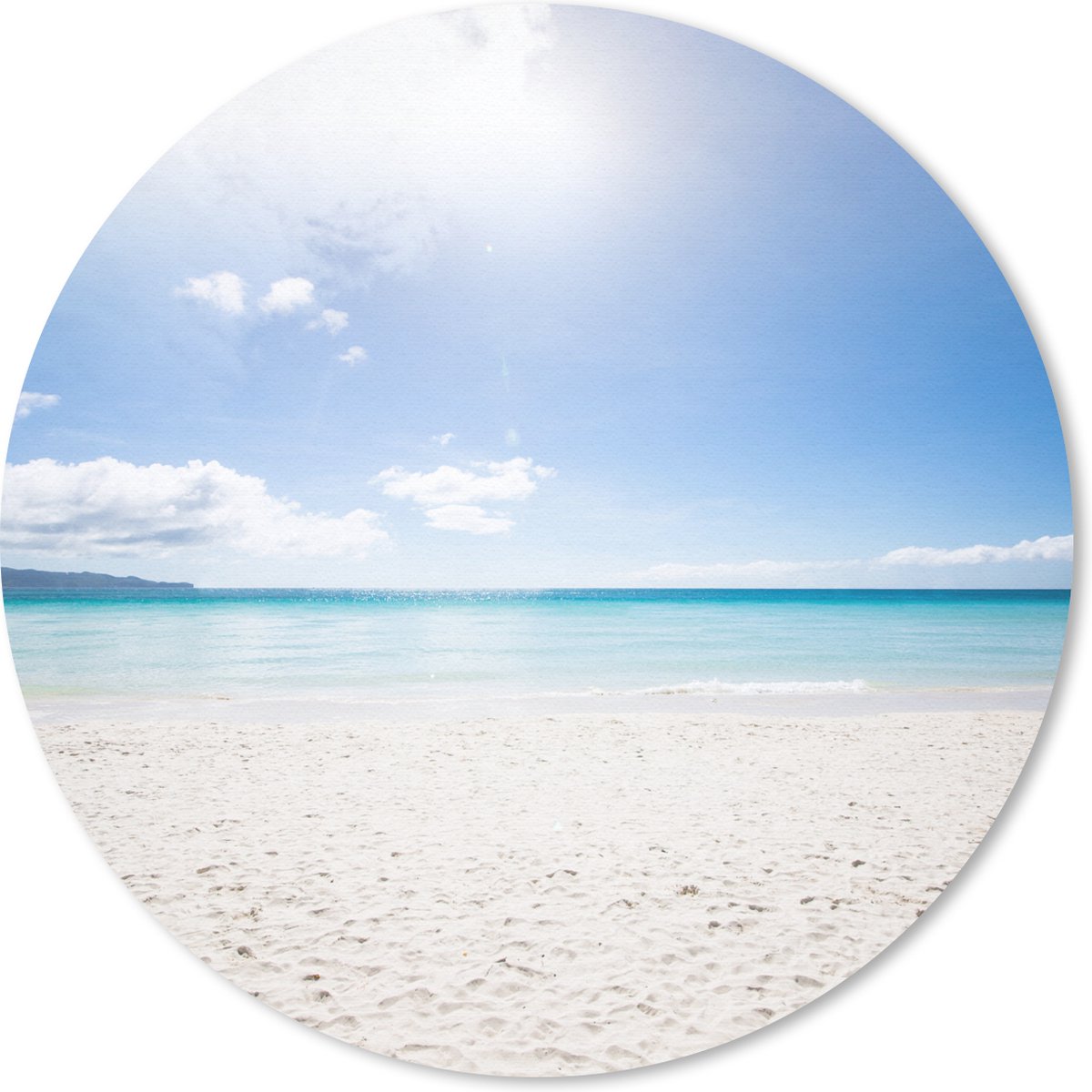 Muismat rond 40x40 cm - Mousepad Strand - Eiland - Zon - Ronde muismatten