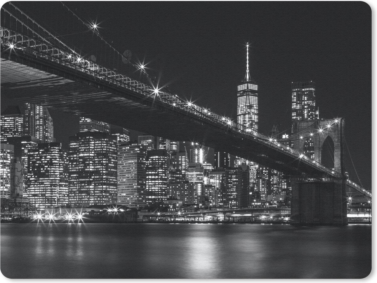 Muismat 23x19 cm - Mousepad New York - Brooklyn - Bridge - Muismatten