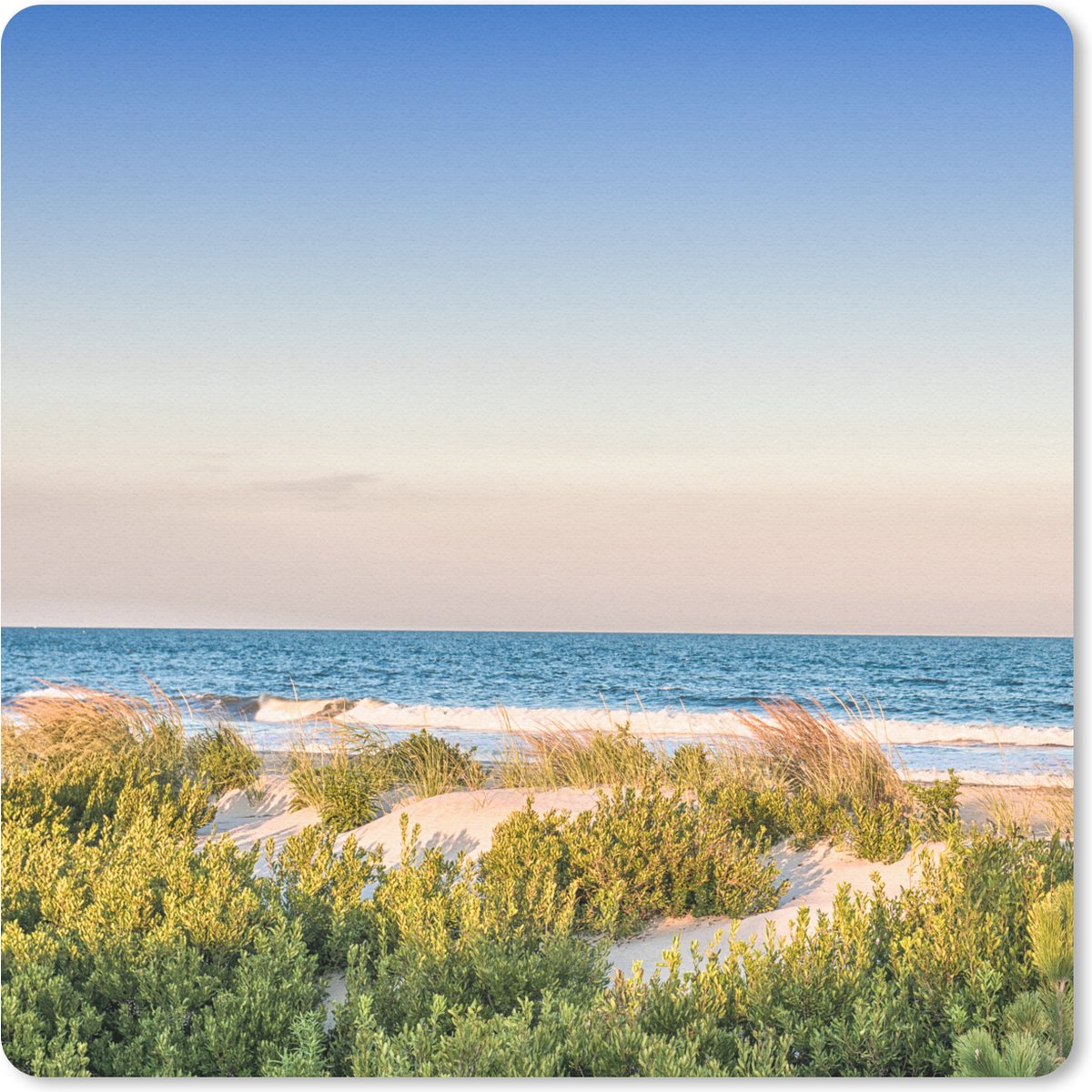 Muismat 20x20 cm - Mousepad Strand - Planten - Licht - Muismatten