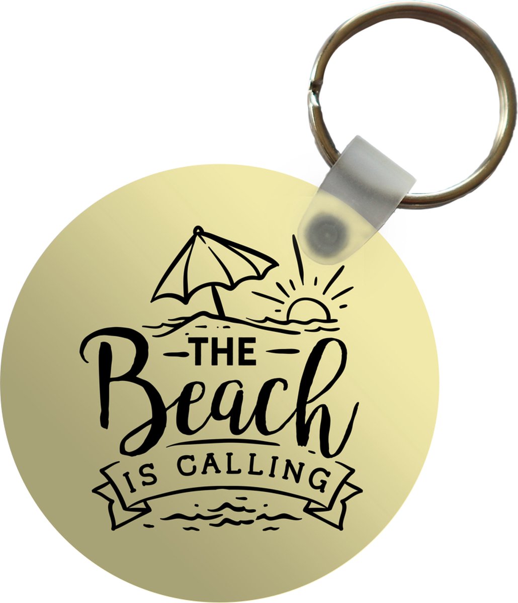 Sleutelhanger - Strand - Parasol - Quotes - Plastic - Rond - Uitdeelcadeautjes