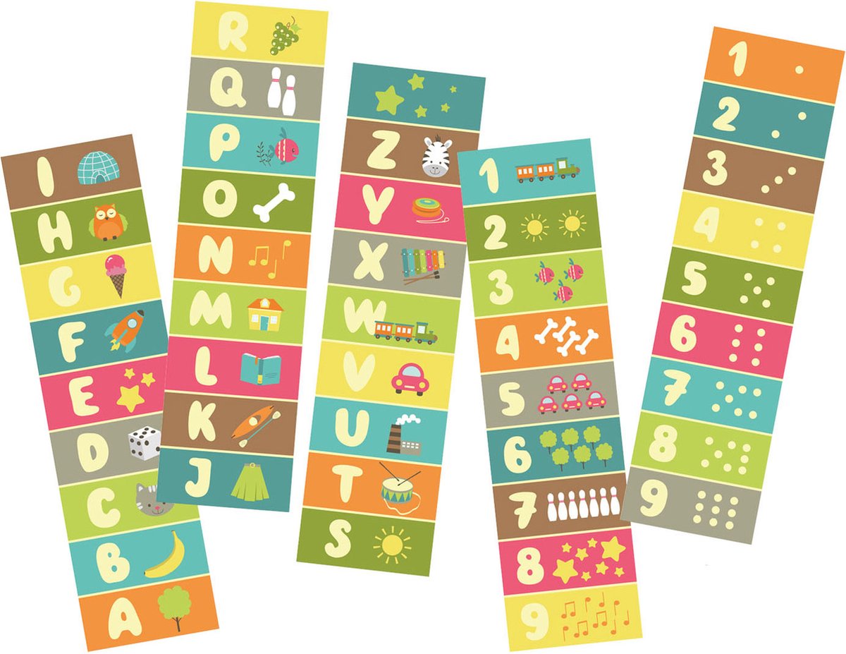 Achoka Speelkleed Letters en Cijfers 40x150cm Set van 5