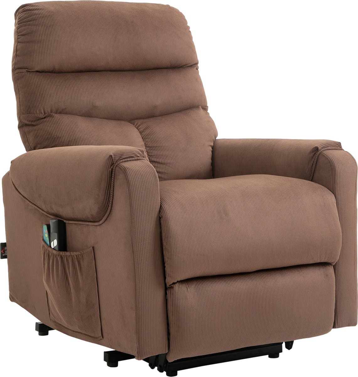 HOMCOM Relaxfauteuil met Sta-op Functie Bruin