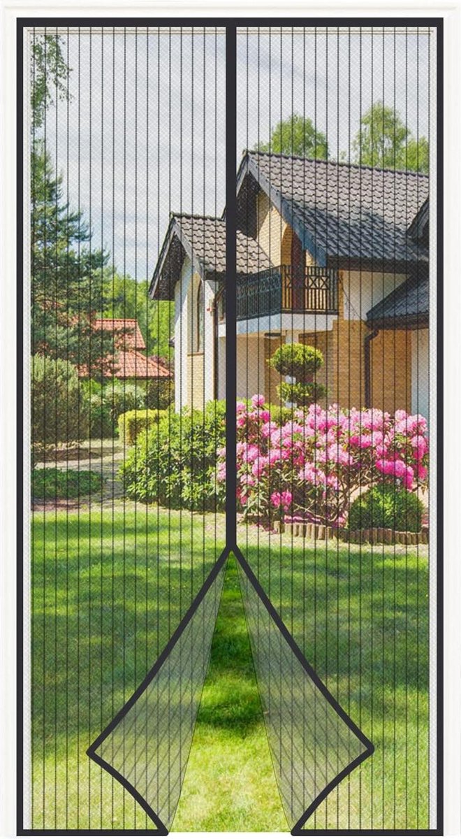Magnetisch vliegengaas - Vensterdeur - 75 x 220 cm - Zwart