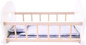 Poppen schommelbed grijs/ wit