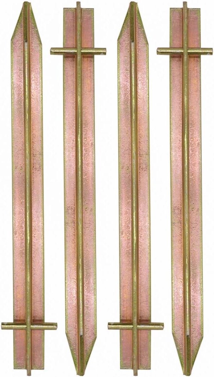4 Stalen T-profiel Haringen 300x25mm Tentharingen voor Harde Grond Ankers en Tentnagels Haring Set