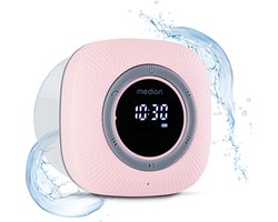 MEDION S66884 Douche radio met Bluetooth (Badkamerradio, FM radio, zuignap, LED display, IPX6 waterproof, geïntegreerde oplaadbare batterij, MD43884) roze