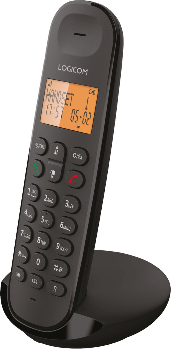 Logicom - ILOA 100 - Huistelefoon Draadloos - zonder antwoordapparaat - 1 Handset - Dect telefoon - Zwart