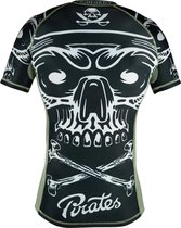 PRIDEorDiE PIRATE V.2 Rash Guard Zwart Wit - M