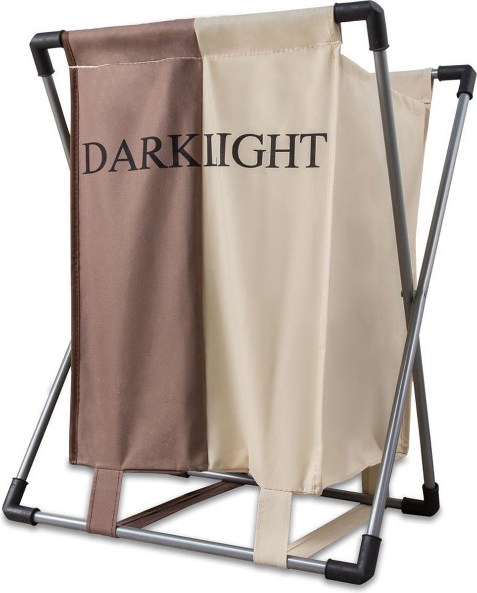 Goedkoopste Intirilife wasmand in CREAM BROWN - Wasmand met 2 compartimenten en label van wasbare stof - Wasverzamelaar Wasmand Wasmand Waskist Wassorteerder Waszak